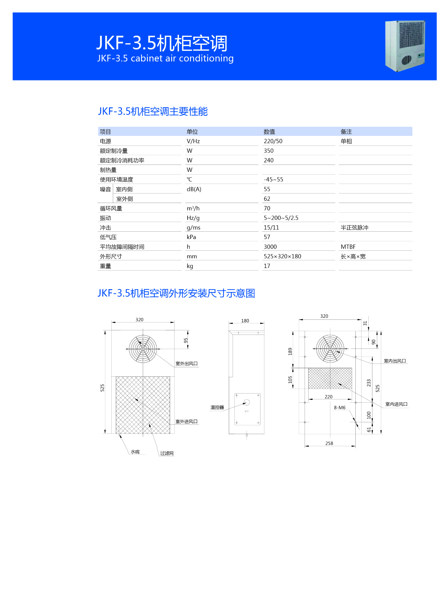 JKF-3.5機柜空調(diào)